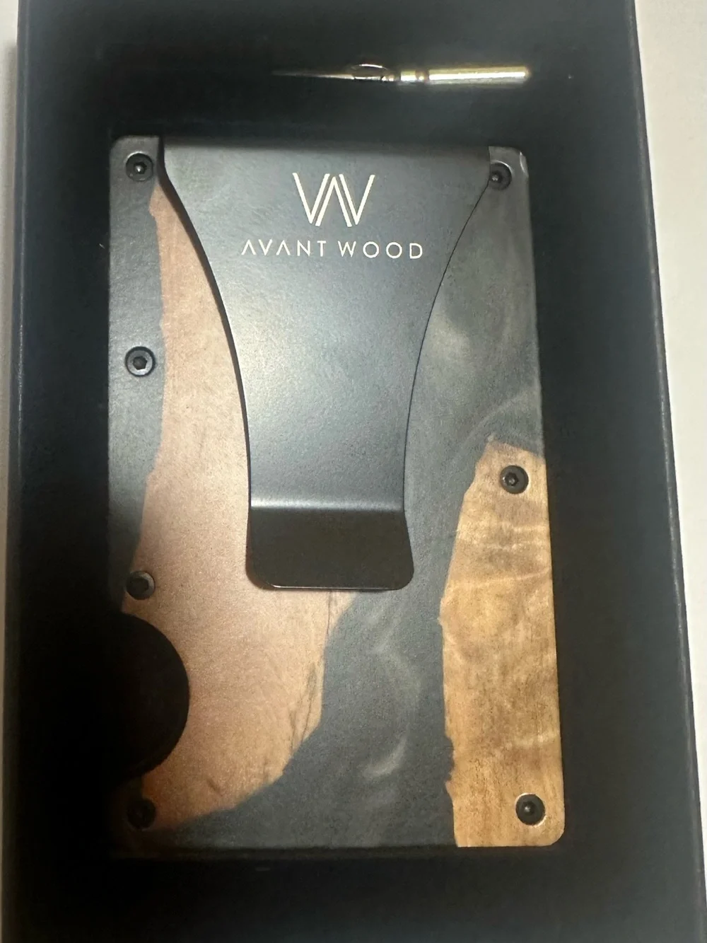 Avantwood Wood & Black Resin Minimalist Wallet